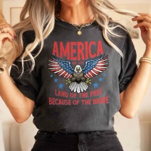 Gifts For 4th of July, America Flag Tee, Land Of The Free T-Shirt VTM92TS