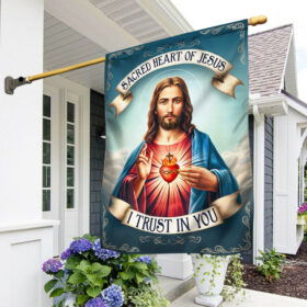 Sacred Heart Of Jesus I Trust In You Flag TQN3258F