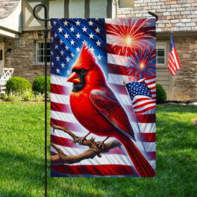 Patriotic Cardinal American Flag MLN3198F