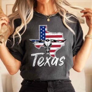 Gifts For 4th of July, USA Flag Tee, Texas American Flag T-Shirt VTM114TS