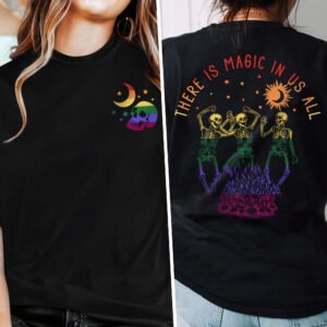 LGBT Shirt, Pride Month, Skeleton Moon Celestial There is Magic in Us All, Boho Shirt Witchy Comfort Color T-Shirt TPT1953TS