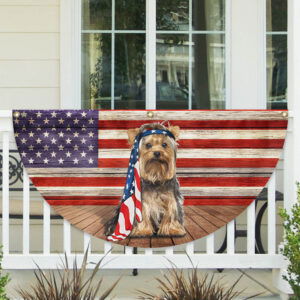 Yorkshire Terrier Dog Flag Charming Dog Wrapped in Glory Non-Pleated Fan Flag TQN3341FL