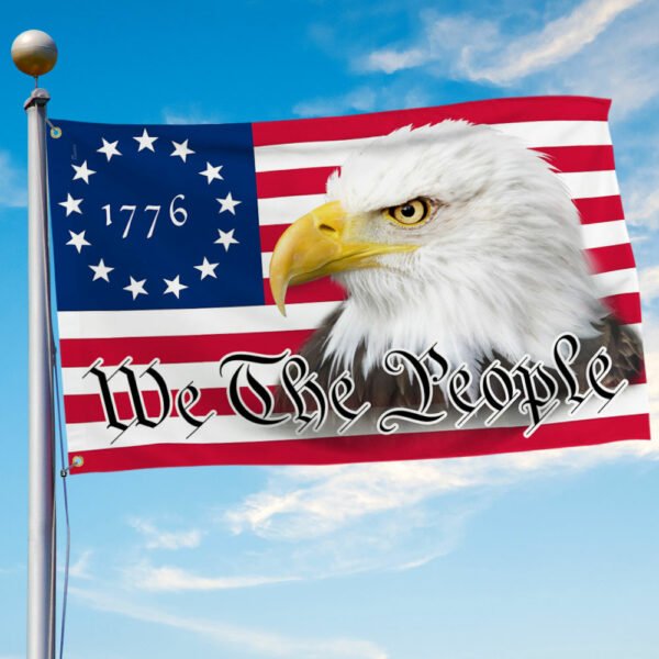 Happy 4th of July, We The People American Patriotic Eagle 1776 Grommet Flag TPT1943GF