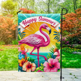Flamingo Happy Summer Flag MLN3204F