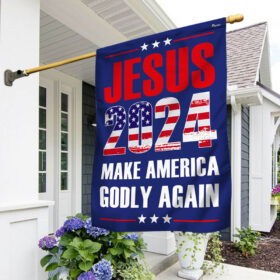 Jesus 2024 Make America Godly Again Flag MLN3259F