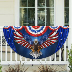 July 4th Flag Patriotic Eagle American Non-Pleated Fan Flag TPT1968FL