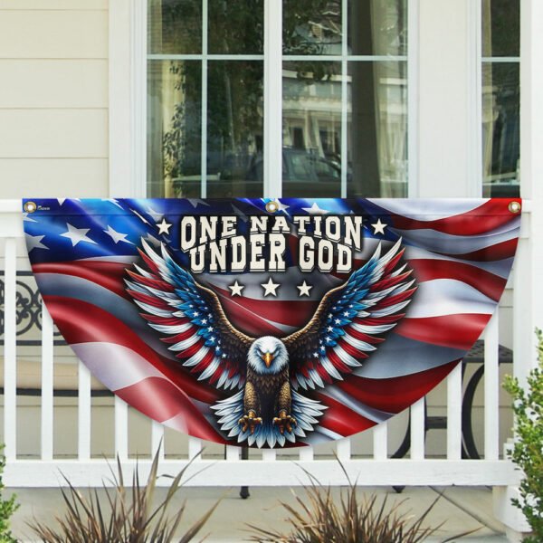 One Nation Under God Patriotic Eagle Non-Pleated Fan Flag TQN3192FL