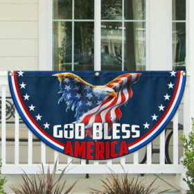 American Patriotic Eagle God Bless America Non-Pleated Fan Flag TPT2004FL