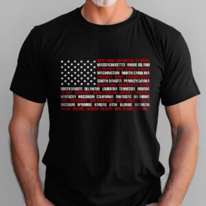 USA Flag State Names T-shirt Patriotic 4th of July US Independence Day T-Shirt MLN3220TS