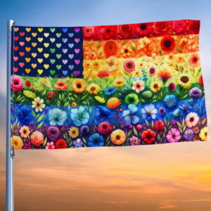 Floral Pride LGBT Grommet Flag TQN3268GF