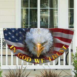 In God We Trust Bald Eagle American Non-Pleated Fan Flag MLN3391FL