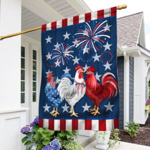 Patriotic Chickens 4th Of July Flag MLN3271F