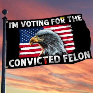 Trump Flag I'm Voting For The Convicted Felon Trump 2024 Grommet Flag MLN3242GF