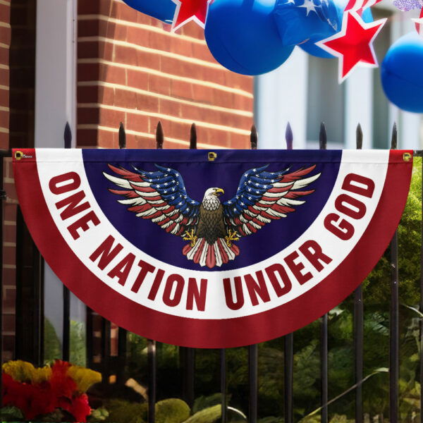 One Nation Under God Patriotic Eagle Non-Pleated Fan Flag MLN3317FL
