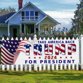 Trump Fence Banner Trump Take America Back 2024 Trump for President Banner MLN3230FB