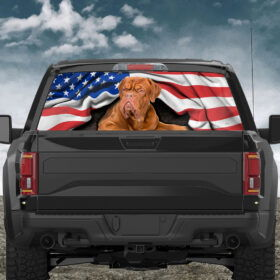 Happy 4th of July, French Mastiff Patriotic Dog American Rear Window Decal TPT1920CD