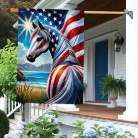 Horse Patriotic American Flag TQN3310F