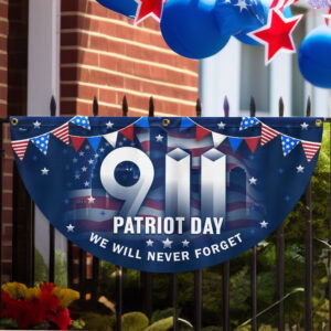 911 Patriot Day September 11th 9/11 Never Forget Non-Pleated Fan Flag TQN3386FL