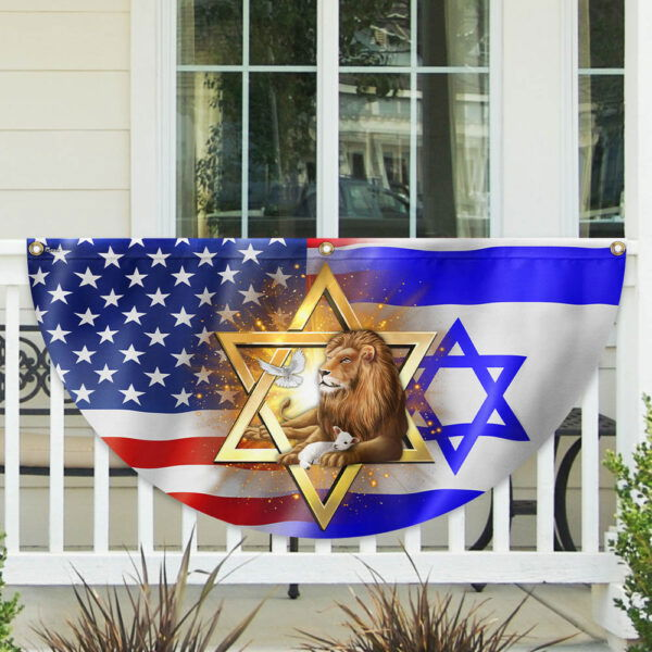 Jewish Lion Of Judah Israel American Non-Pleated Fan Flag TQN3562F