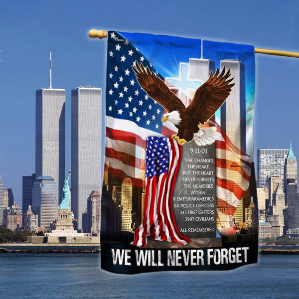 Patriot Day 911 We Will Never Forget Memorial Eagle American Flag MLN3538F
