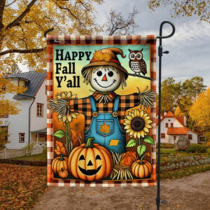 Autumn Scarecrow Happy Fall Y'all  Flag MLN3460F