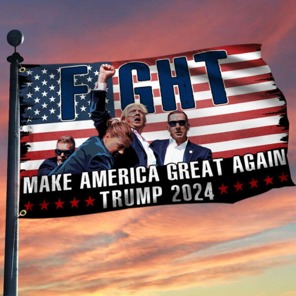 Trump Flag Trump Shooting Make America Great Again MAGA Trump 2024 Grommet Flag TPT2080GF