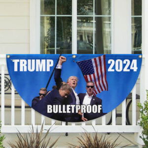 Trump Shooting Flag Trump Bulletproof Trump Fight 2024 Non-Pleated Fan Flag TQN3460FL