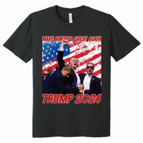 Trump Shooting, Make America Great Again Trump 2024, Survived Shot At Election Rally T-Shirt HTT242TS