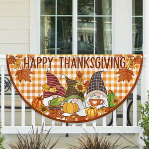 Happy Thanksgiving Fall Gnomes Non-Pleated Fan Flag MLN3627FL