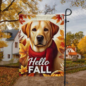 Yellow Labrador Retriever Dog Fall Flag TQN3430F