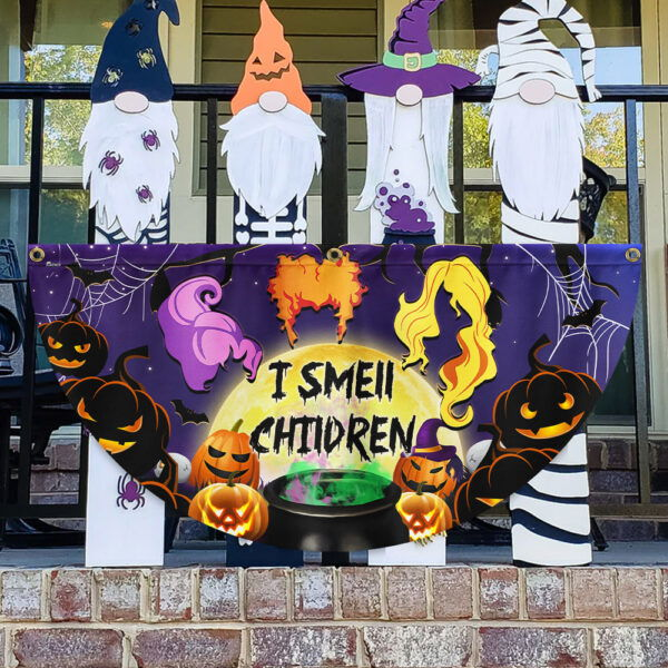 Halloween Three Witches I Smell Children Non-Pleated Fan Flag TQN3558FL