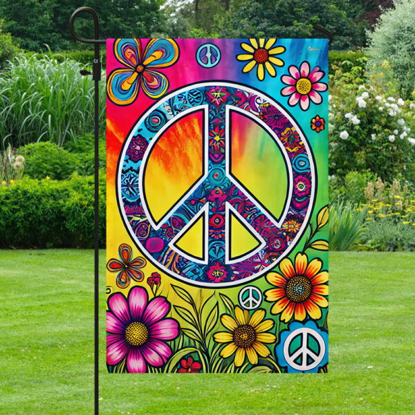 Hippie Peace Sign Flag MLN3507F