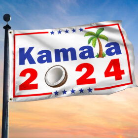 Kamala Harris 2024 Coconut Tree '24 Madam President Grommet Flag MLN3674GF