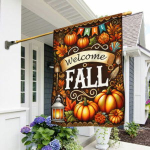 Welcome Fall Pumpkins Thanksgiving Flag MLN3509F