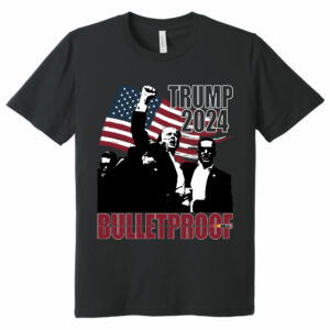 Trump 2024 Bulletproof, Trump Shooting, Fist Pump, Trump Survives Rally T-shirt HTT245TS