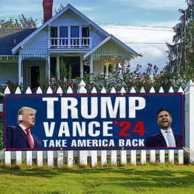 Trump Vance 2024 Take America Back Fence Banner TQN3521FB