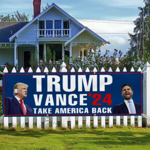 Trump Vance 2024 Take America Back Fence Banner TQN3521FB