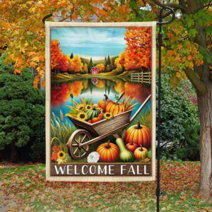 Welcome Fall Flag Fall Pumpkins Harvest Flag MLN3459F