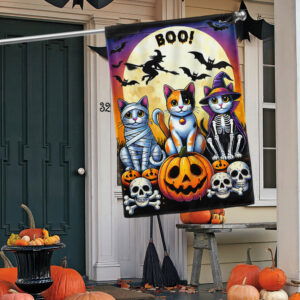 Halloween Black Cat Boo Spooky Pumpkin Flag TQN3548F