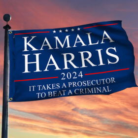 Kamala Harris 2024 It Takes A Prosecutor To Beat A Criminal Grommet Flag MLN3670GF