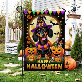 Dachshund Dog Happy Halloween Flag MLN3633F