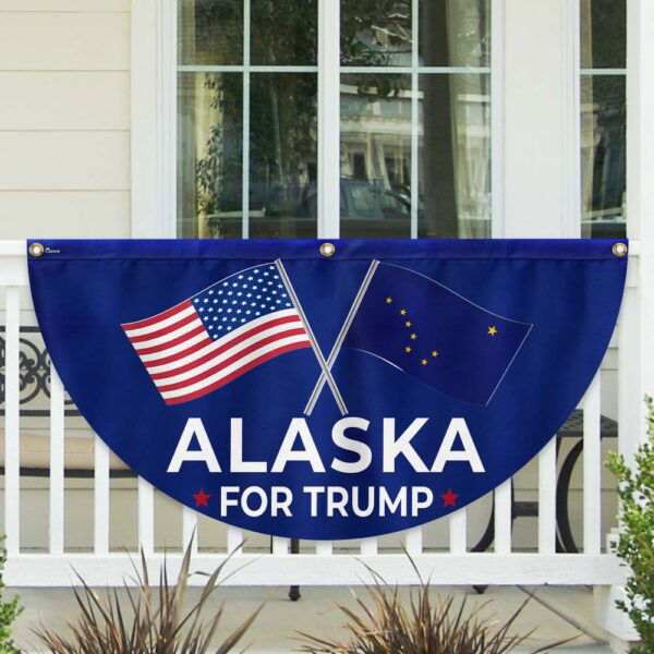 Alaska For Trump 2024 Non-Pleated Fan Flag MLN3405FLv1