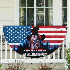 Patriot Day We Will Never Forget 911 American Non-Pleated Fan Flag MLN3515FL