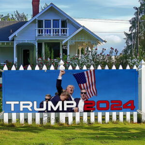 Trump 2024 Trump Shooting Take America Back Fence Banner MLN3527FB