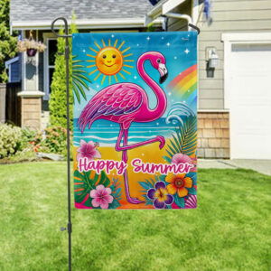 Flamingo Happy Summer Flag MLN3491F
