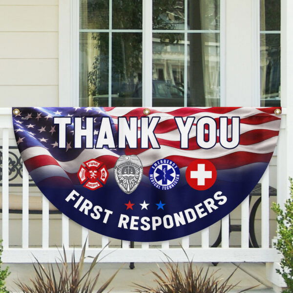 First Responder Thank You Non-Pleated Fan Flag MLN3608FL
