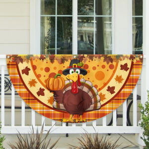 Thanksgiving Turkey Fall Non-Pleated Fan Flag TQN3540FL
