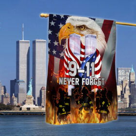 Never Forget Patriot Day 911 Twin Tower Eagle Memorial Flag MLN3482F