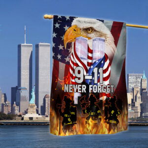 Never Forget Patriot Day 911 Twin Tower Eagle Memorial Flag MLN3482F