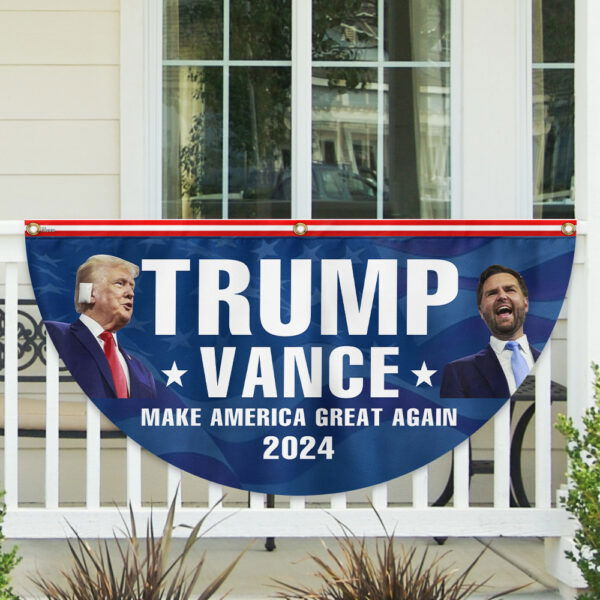Trump Vance 2024 Make America Great Again MAGA Non-Pleated Fan Flag TQN3482FL